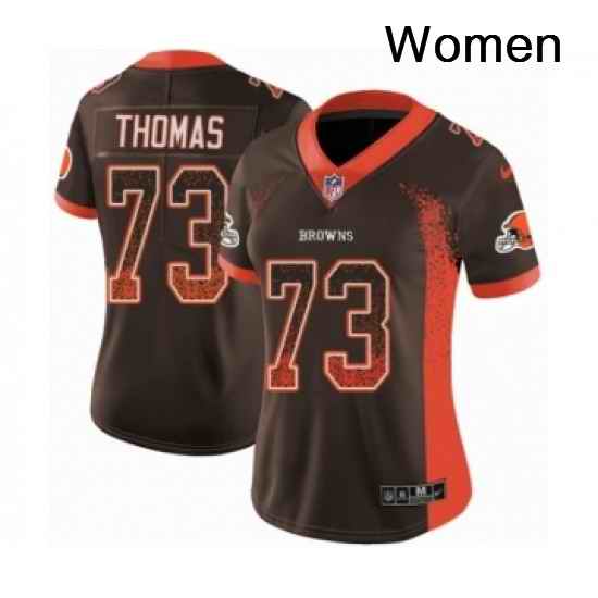 Womens Nike Cleveland Browns 73 Joe Thomas Limited Brown Rush Drift Fashion NFL Jersey